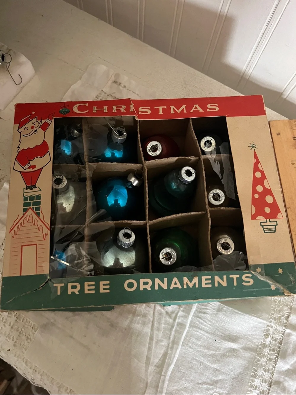 Vintage Mercury Glass Bells & Balls Christmas Ornaments